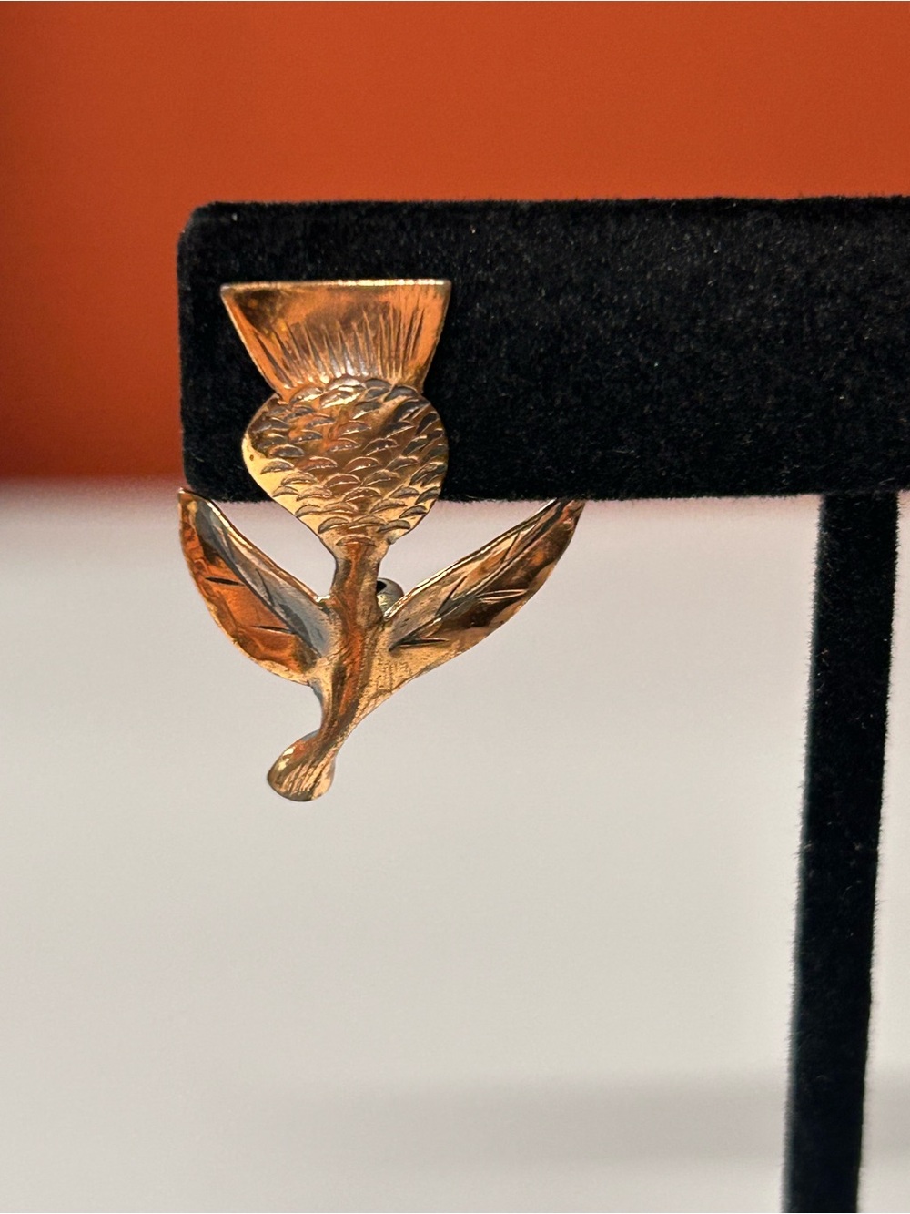 Nye solid copper Scottish Thistle mini pin